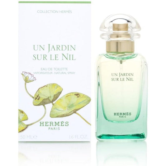 Hermes Un Jardin Sur Le Nil Eau De Toilette 1.6 Fluid Ounces front view of the glass bottle