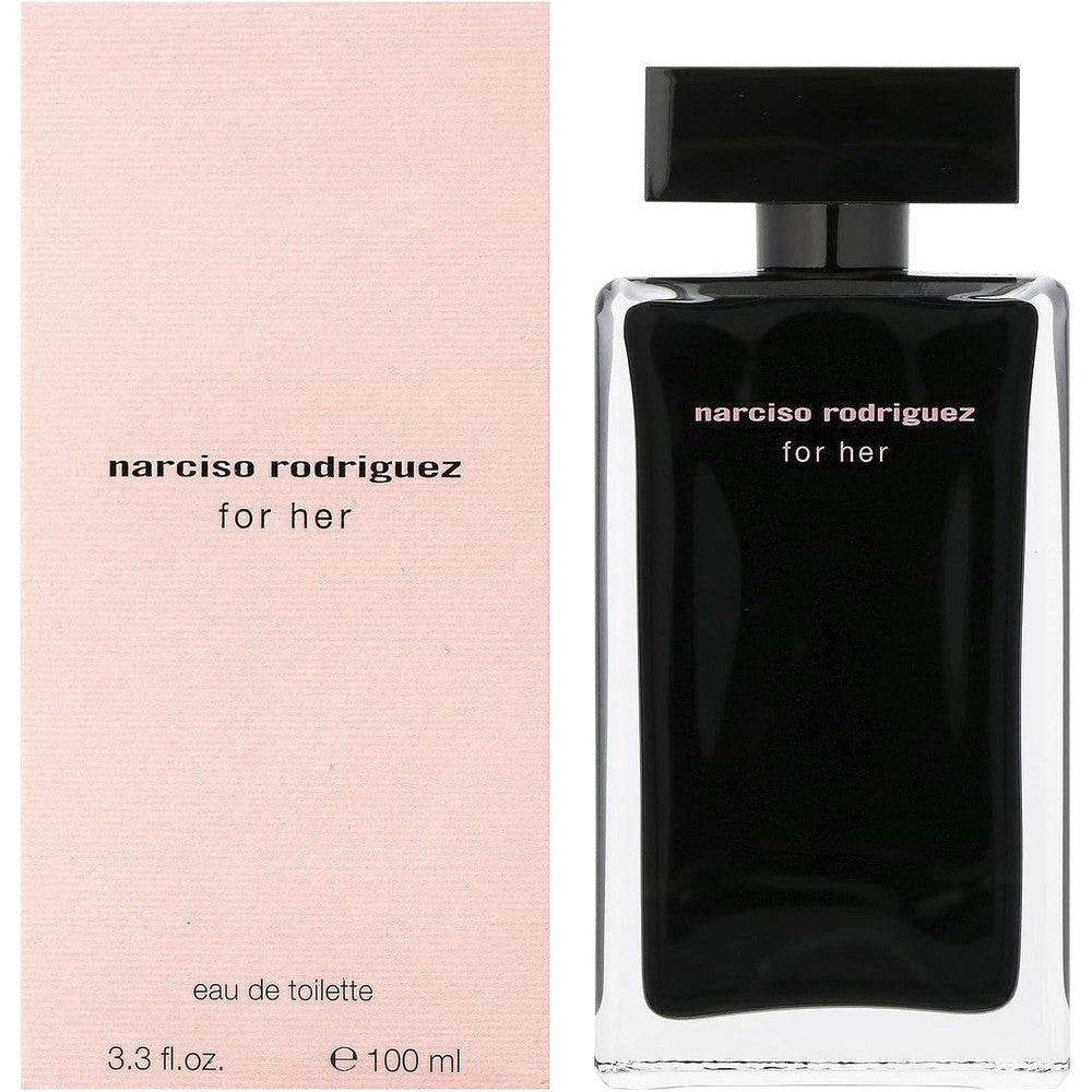 Narciso Rodriguez For Her Eau De Toilette 100ml black bottle front view