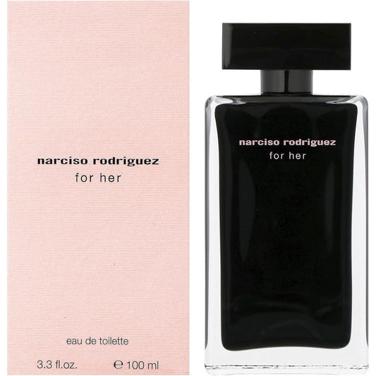Narciso Rodriguez For Her Eau De Toilette 100ml black bottle front view