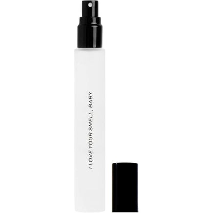 DIME Beauty I Love Your Smell Baby travel perfume front view showing clean packaging.