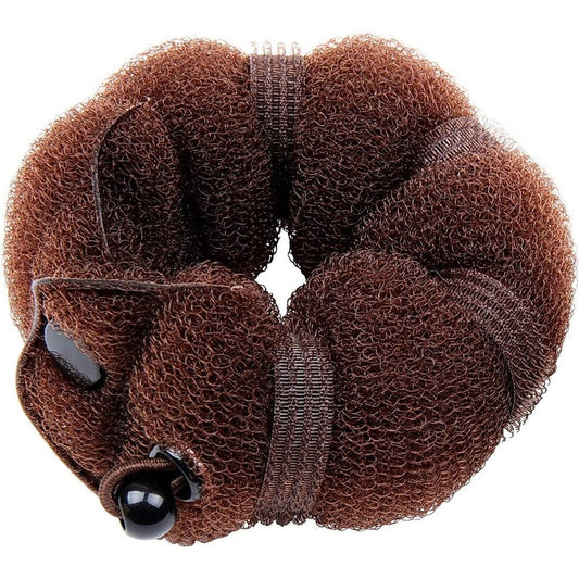 GoldRose magic hair styling bun maker front view showcasing the brown color set.