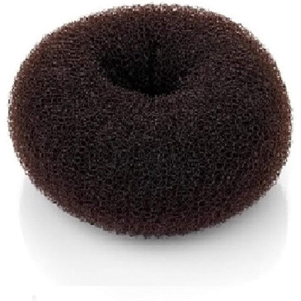 Beaute Galleria hair donut bun maker front view showcasing brown mesh ring style design