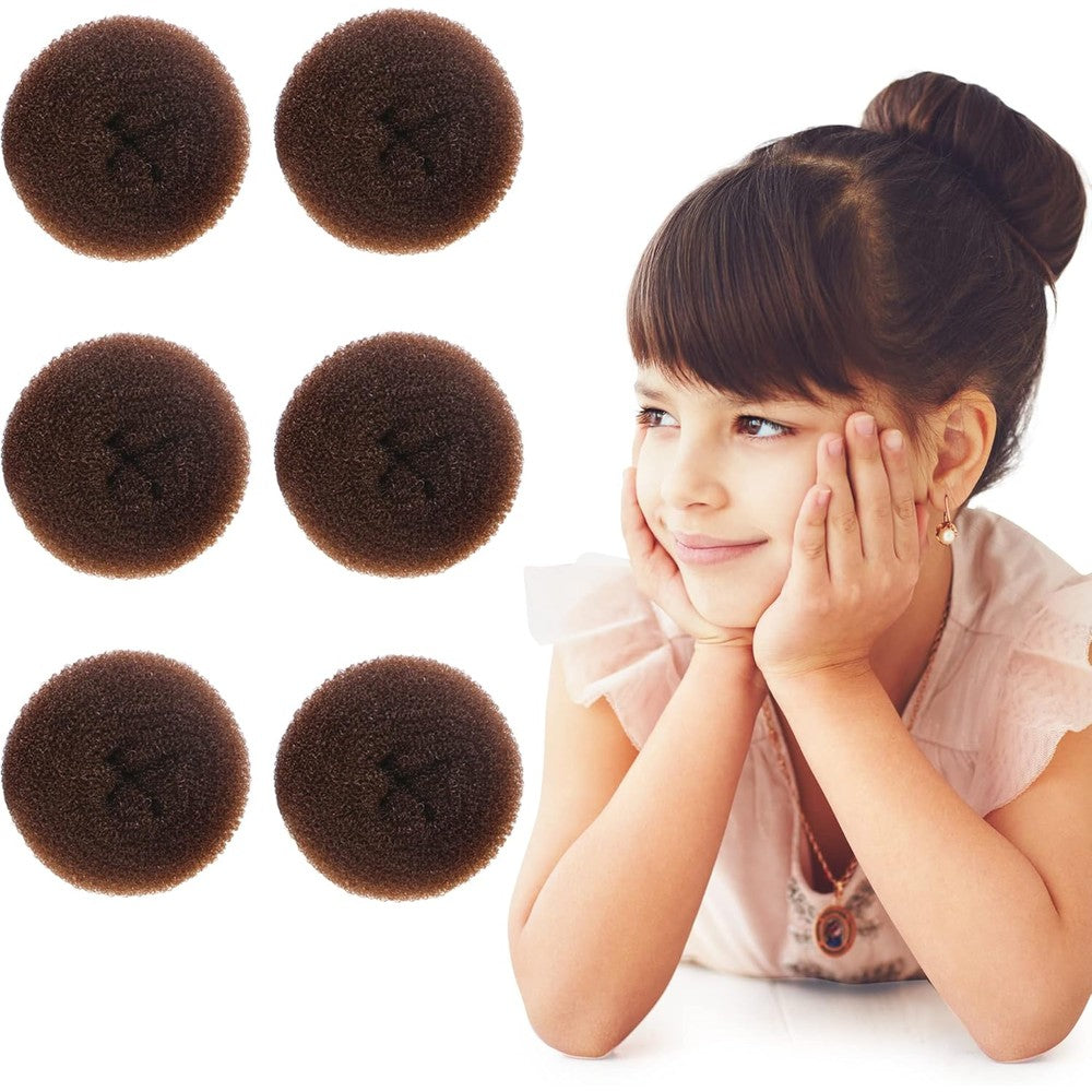 Styla Hair Small Donut Bun Maker pack of six brown styling rings front view