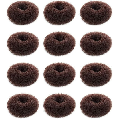 SQULIGT hair donut set dark brown small size crown shapers front view showcase