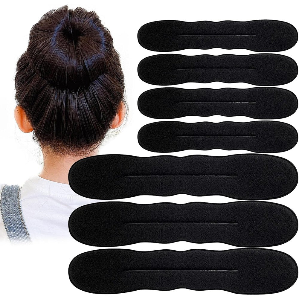 Arvintas magic snap roll sponge hair bun maker front view of black foam styling tool