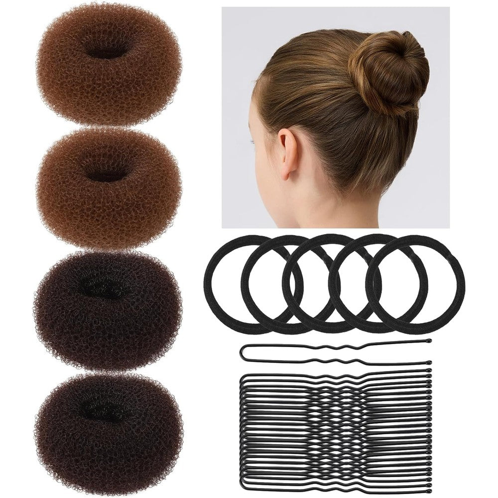Teenitor small donut hair bun maker set front view with all components