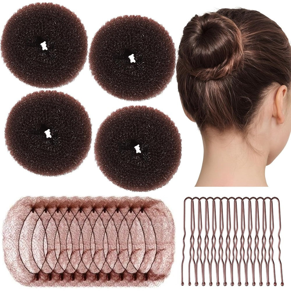 Teenitor kids hair bun maker kit dark brown front view