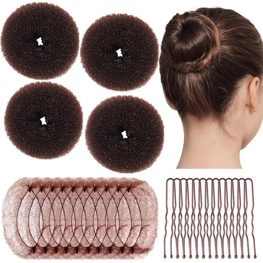 Teenitor kids hair bun maker kit dark brown front view