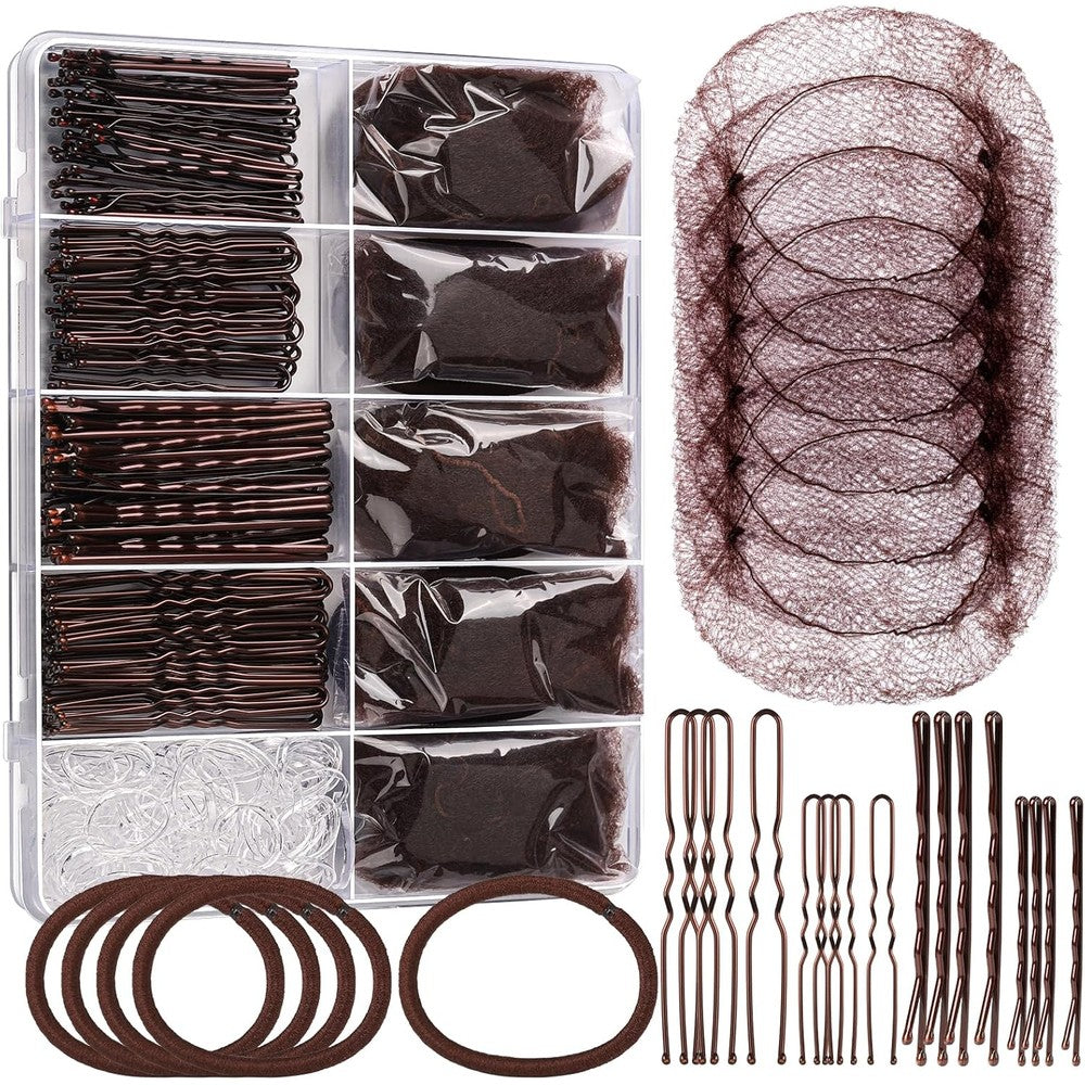 YGDZ dance hair accessories kit brown front view in box