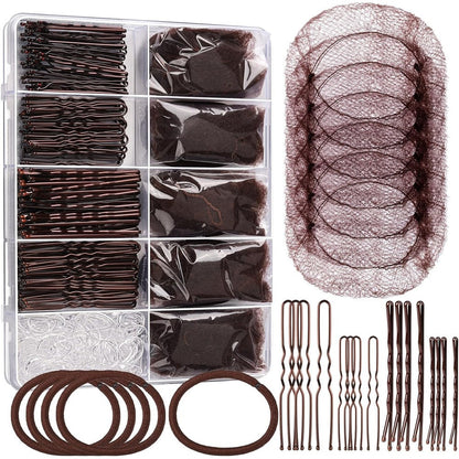 YGDZ dance hair accessories kit brown front view in box