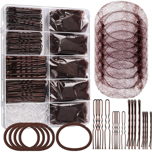 YGDZ dance hair accessories kit brown front view in box