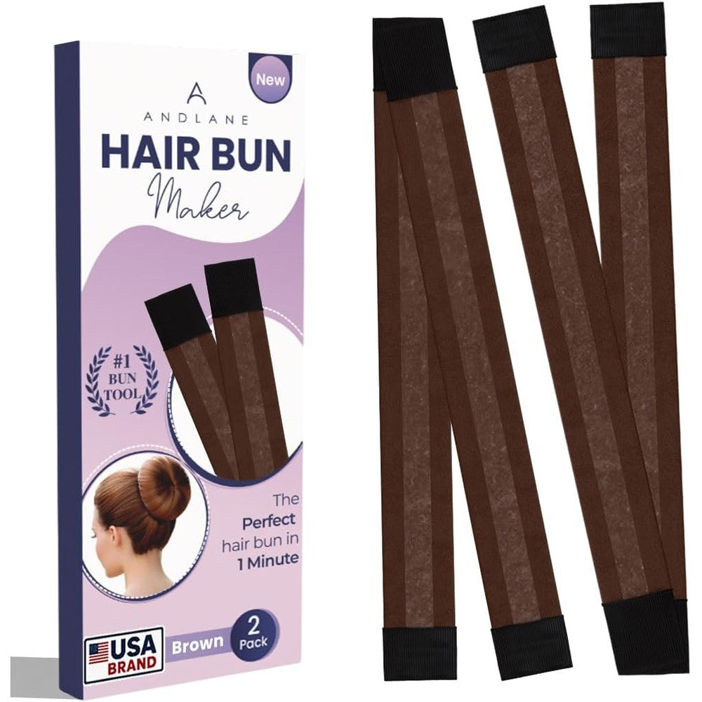Andlane French hair bun maker brown front view packaging