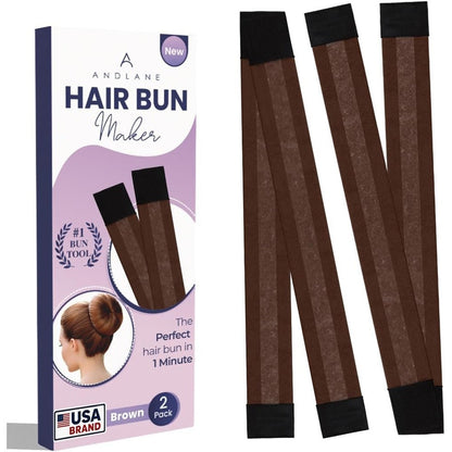 Andlane French hair bun maker brown front view packaging