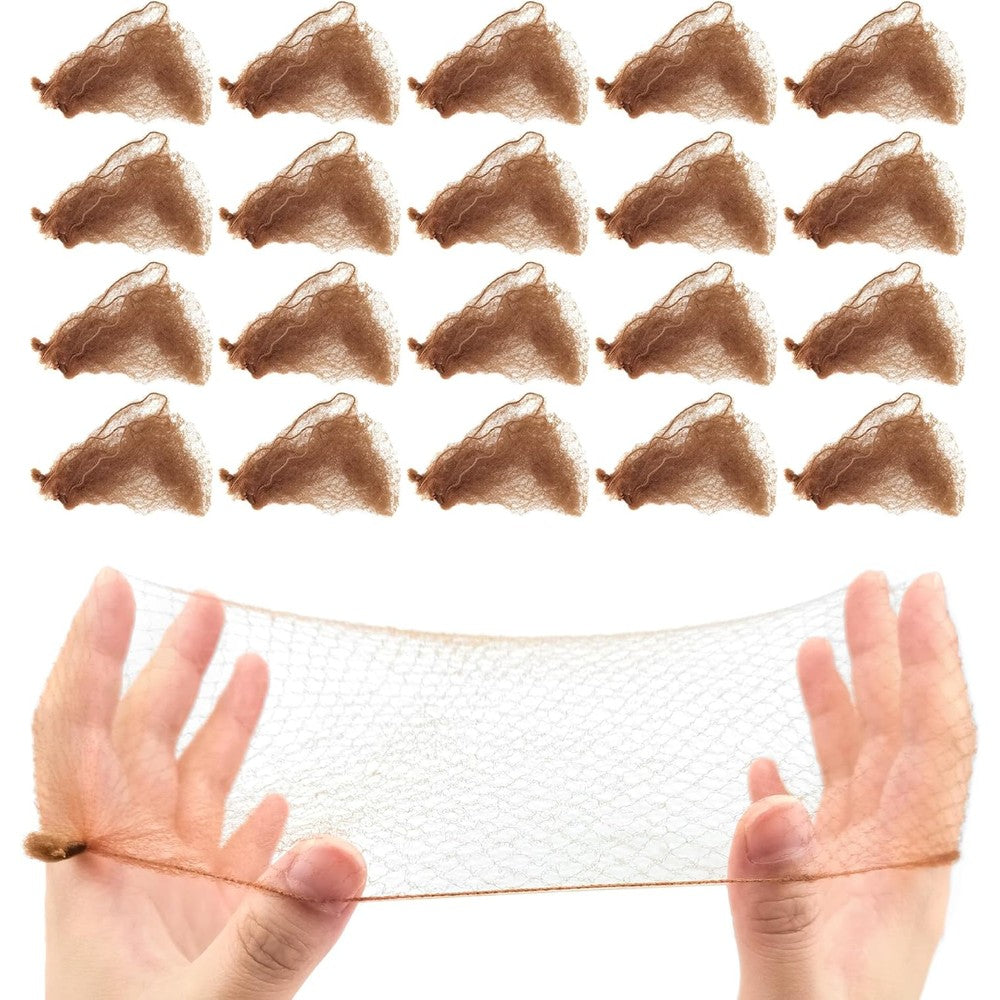 Quacc 20 Pieces Bun Hair Nets front packaging view