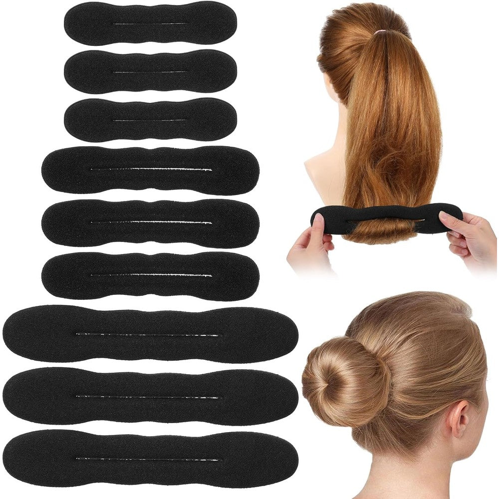 9 Piece Sponge Hair Bun Maker set front view