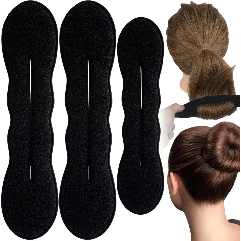 Crazy Hair 3 pieces sponge hair bun maker set front view
