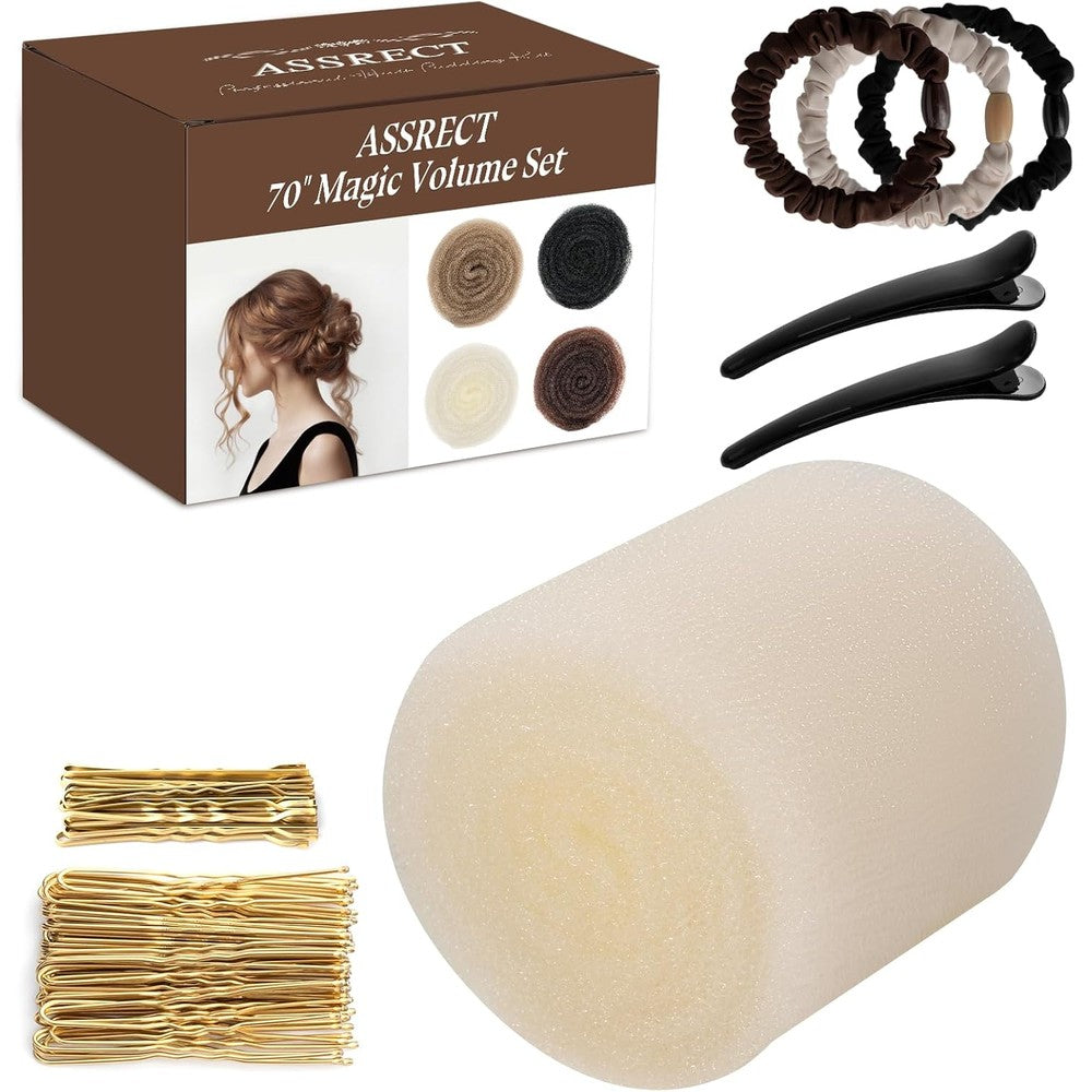 Assrect Updo Hair Bumps and Volume Insert Kit front view showing sponge and pins