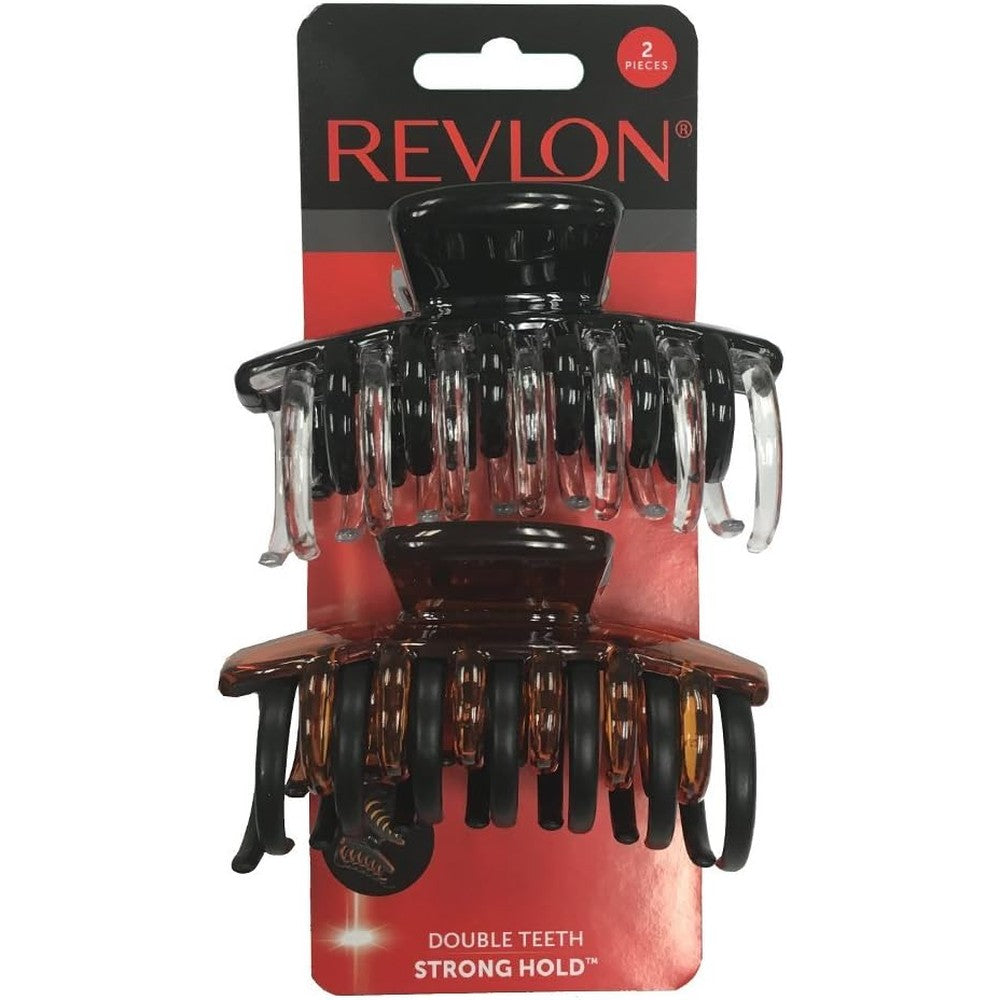 Revlon Strong Hold Hair Claw Clips set in brown and black colors