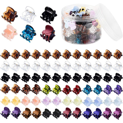 Funtopia mini hair claw clips front view in storage box