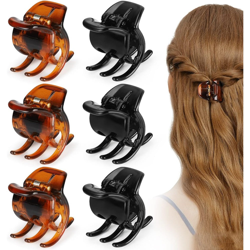Morhom 6 piece medium hair claw clips set front view