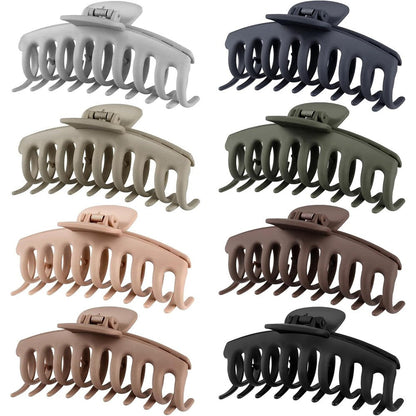 Tocess large matte hair claw clips set of eight pieces