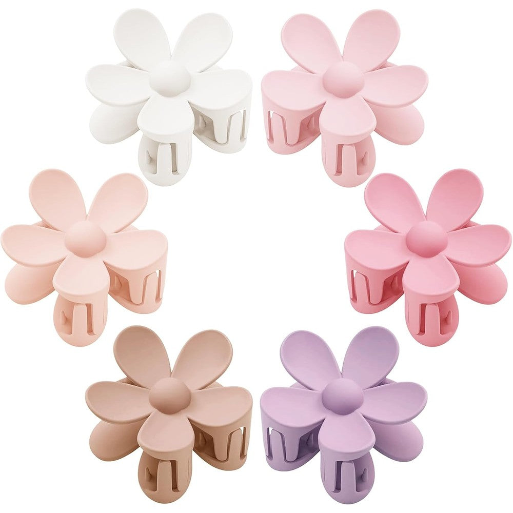 Mehak S flower hair clips 6 pieces front view showing daisy design