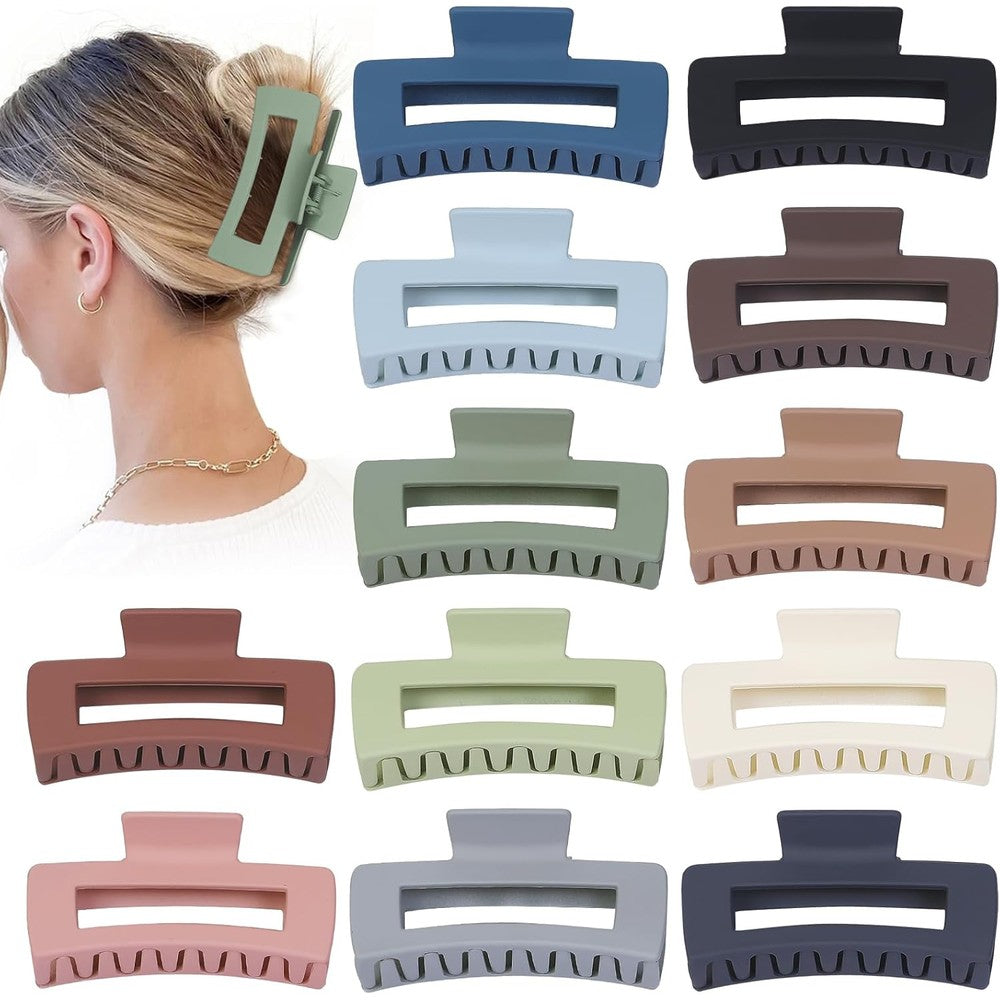 Rhosyn 4.1 inch extra large square hair claw clips front view