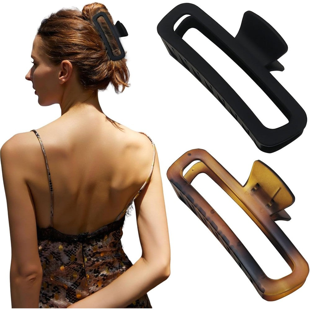 Nalodu 5 inch unbreakable extra large square matte hair claw clips front view