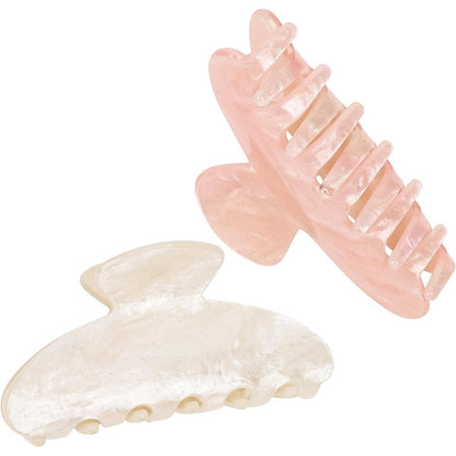 Aco-Uint 2 pack acrylic hair claw clips in white and pink