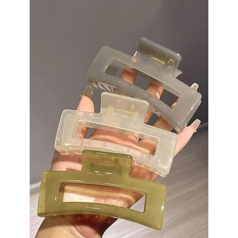 Tebiekoy extra large rectangle hair claw clips front view