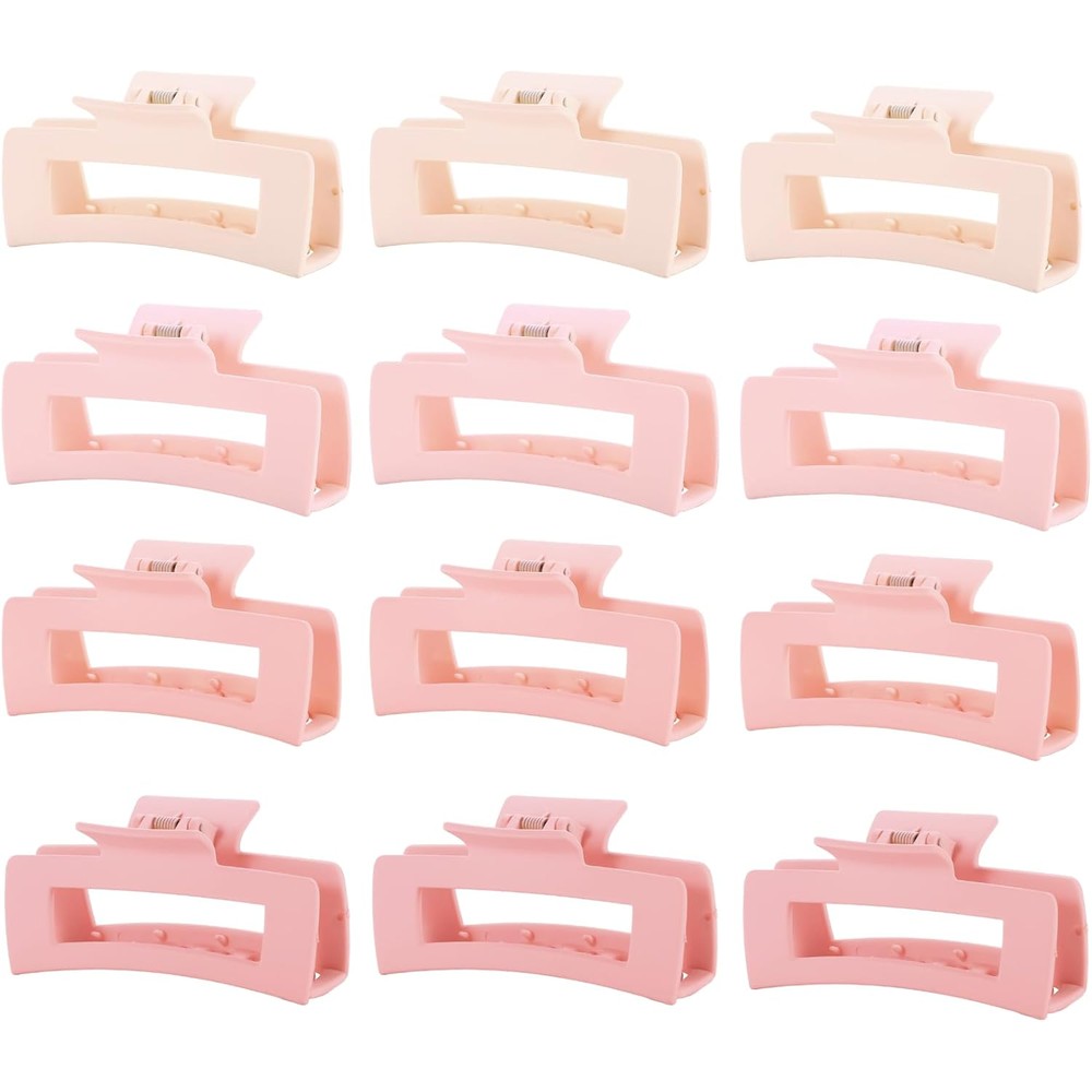 Hq-Site pink large square hair claw clips front view