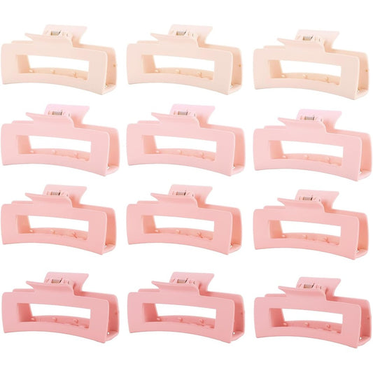 Hq-Site pink large square hair claw clips front view