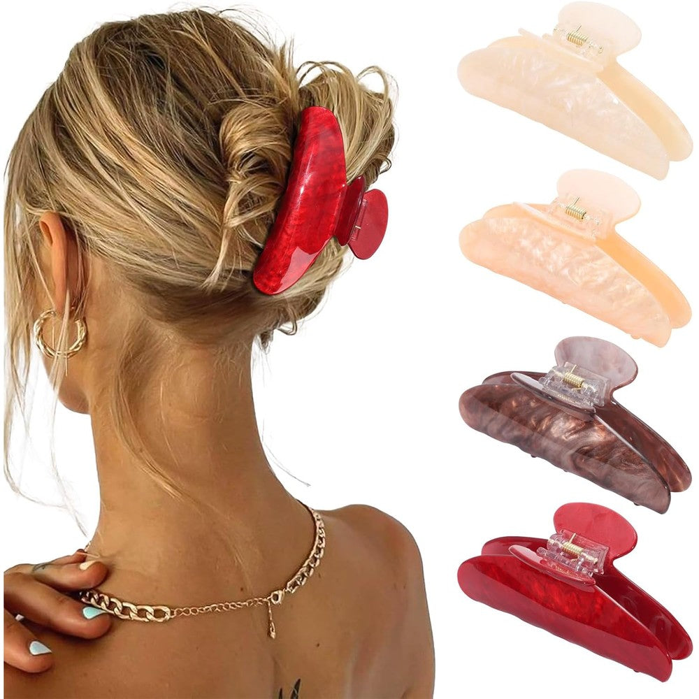 Sanas large acrylic hair claw clips front view