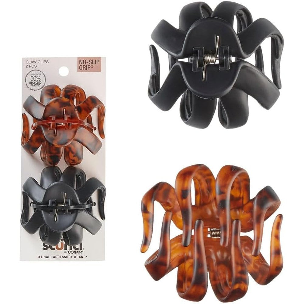 Conair Scunci octopus jaw claw clips front view