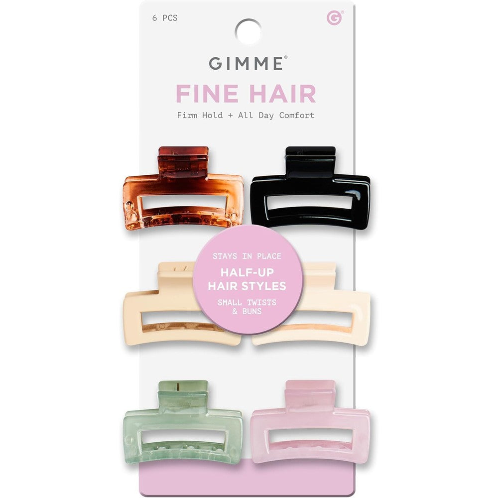 Gimme Beauty small rectangle claw clips front view
