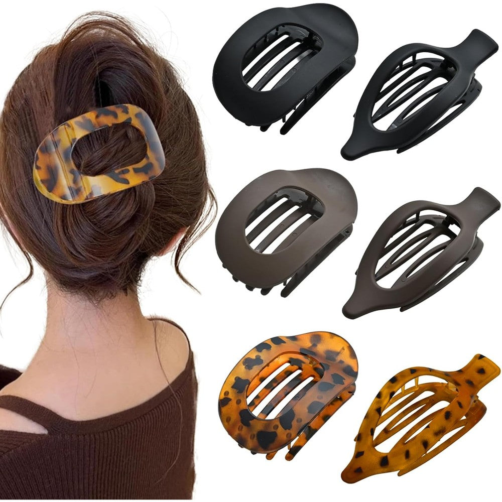 Pmueuff flat claw clips for women front view
