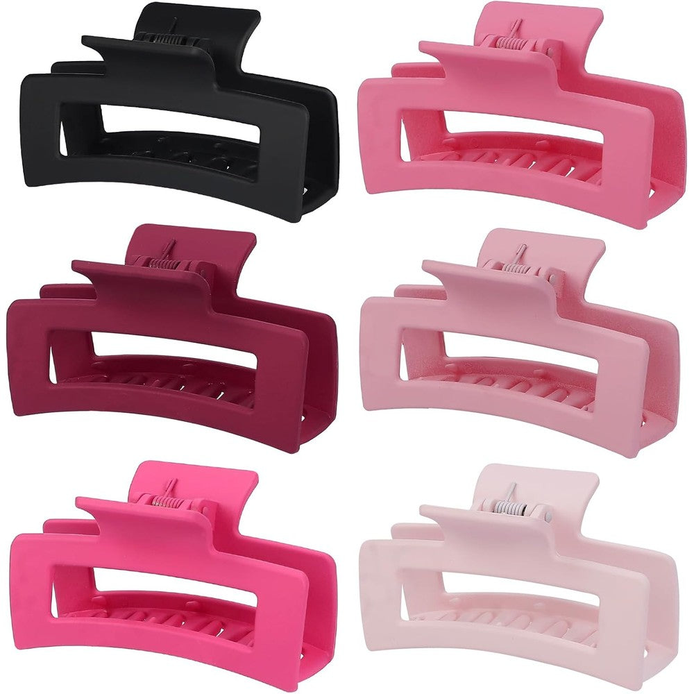 Generic 3.5 Inch Medium Hair Claw Clips front view in pink