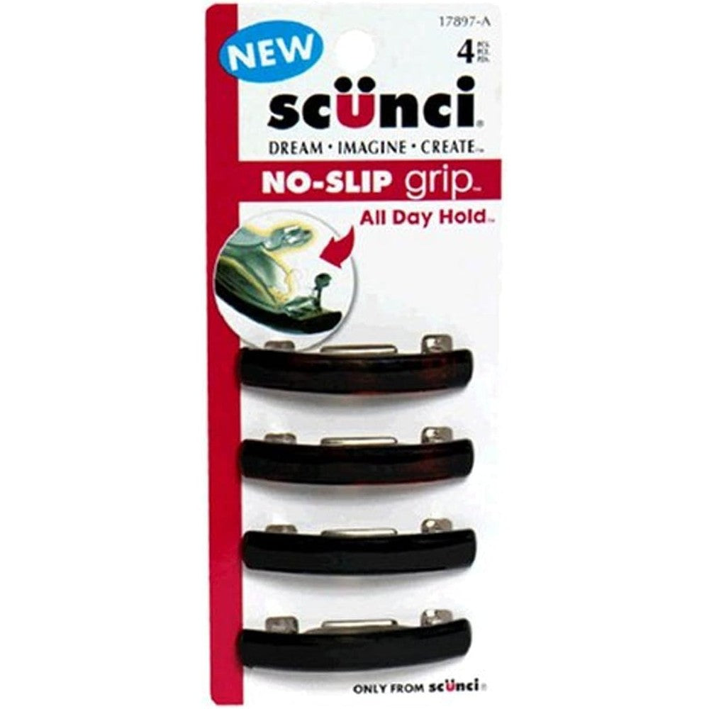 Scunci No Slip No Damage Auto Clasp Hair Barrettes Front View