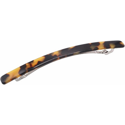 French Amie luxury automatic handmade hair clip Tokyo front view showing glossy tortoise shell finish