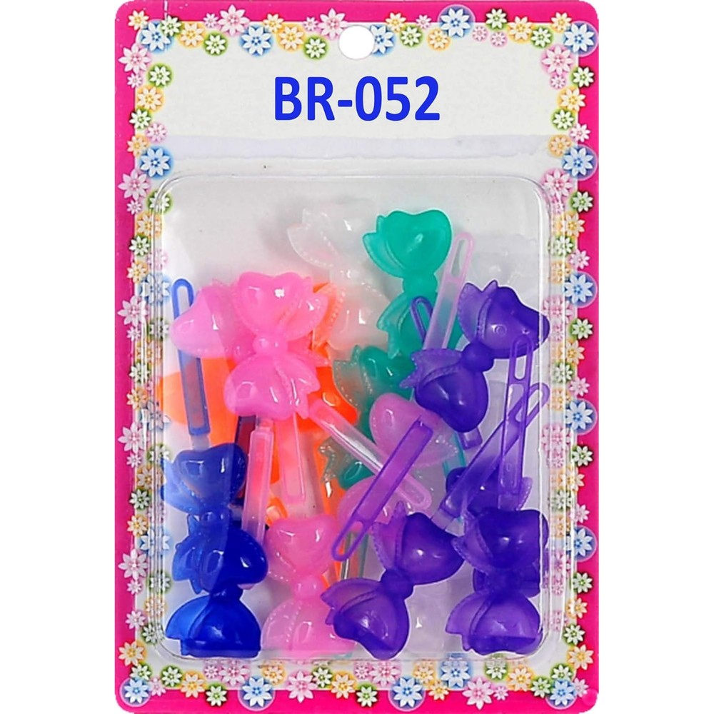 Tara Girls self hinge plastic bow hair barrettes pink mix twenty count front view pack
