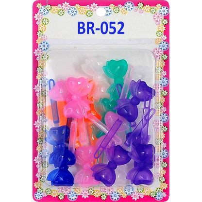 Tara Girls self hinge plastic bow hair barrettes pink mix twenty count front view pack