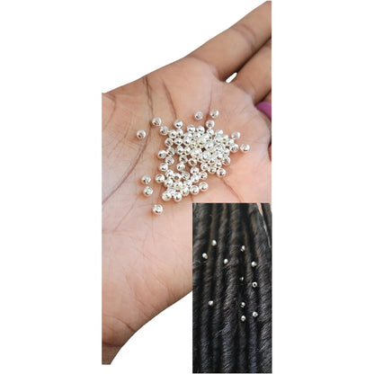 Bead It Wear It Love It metal loc sprinkle hair beads front view showcasing silver plated finish