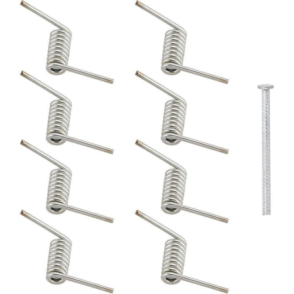 NICENEEDED 8 Pieces Hair Claw Clip Spring Replacement front view showcasing premium silver torsion springs for hair accessory maintenance.