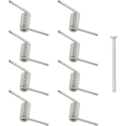 NICENEEDED 8 Pieces Hair Claw Clip Spring Replacement front view showcasing premium silver torsion springs for hair accessory maintenance.