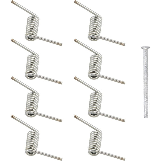 NICENEEDED 8 Pieces Hair Claw Clip Spring Replacement front view showcasing premium silver torsion springs for hair accessory maintenance.