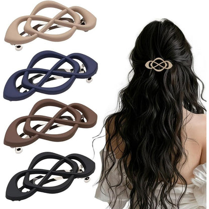 Maycreate vintage french barrette hair clips front view showing matte finish and hollow crossover design.