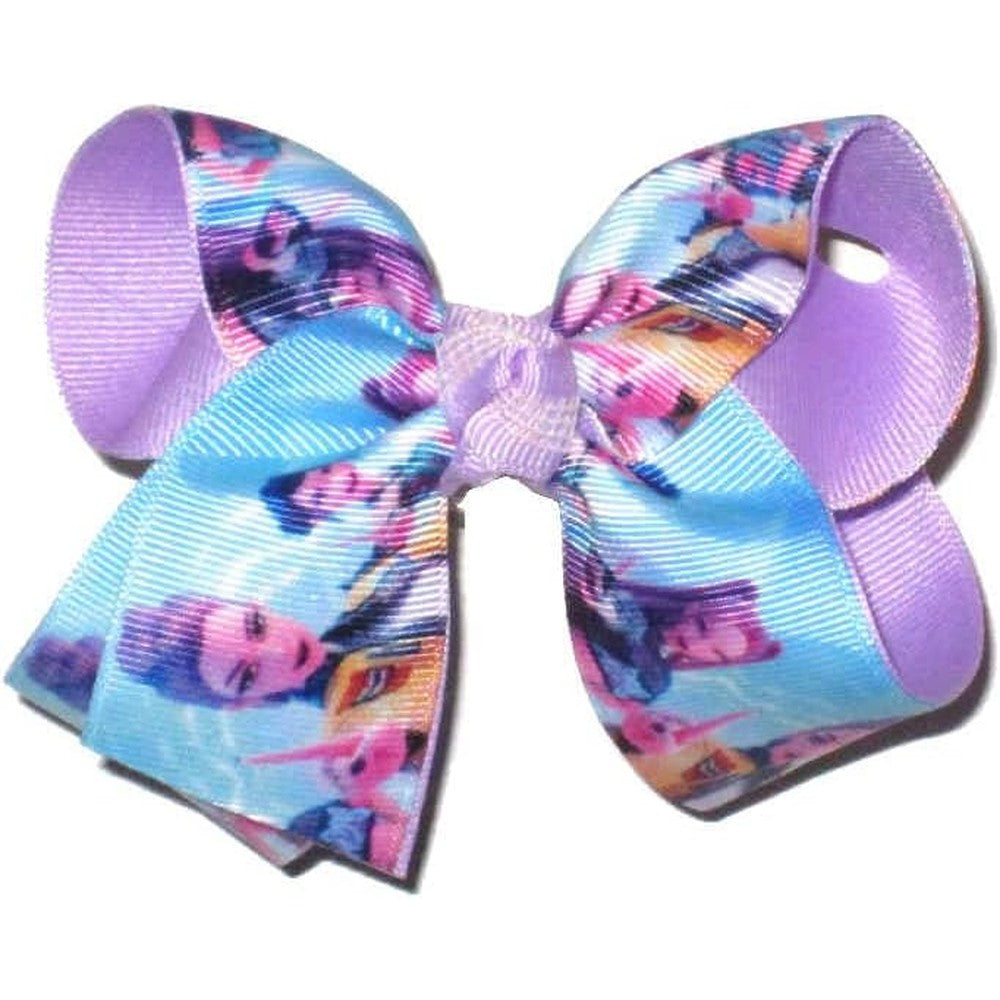Rainbows By Paulette K-Pop Characters Medium Hair Bow front view featuring light orchid grosgrain ribbon hair clip.