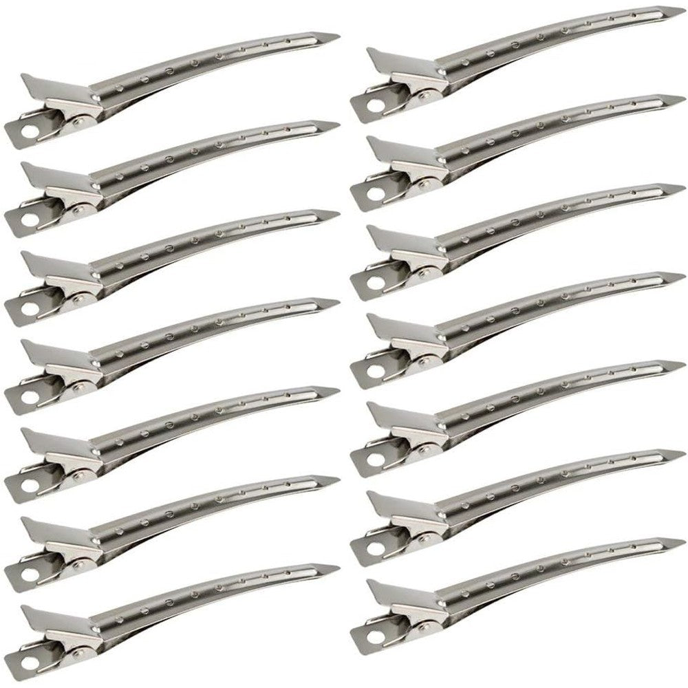 Bantoye duck bill clips professional salon hair styling alligator curl clips front view