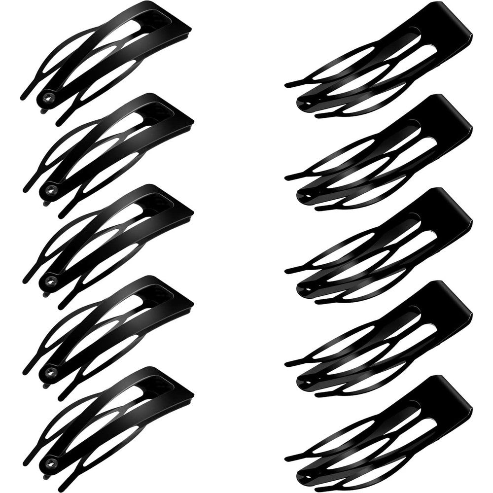 Chinco double grip metal snap hair clips front view for secure hair styling