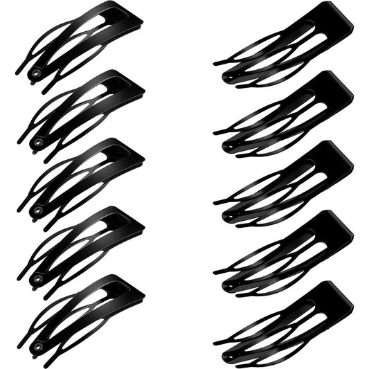 Chinco double grip metal snap hair clips front view for secure hair styling